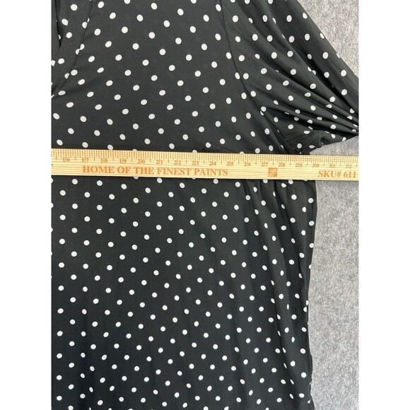 Torrid Polka Dot Top Sheer Size 5 Black High Low Hem V-Neck 3/4 Sleeve - Picture 7 of 10
